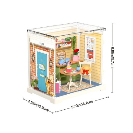 Rolife DWS07B Veranda (Sunshine Sip Porch) DIY Minyatür Maket Model Seti Mini Dollhouse 3D Model Kit Detaylı Dekoratif Hobi Seti 3D Puzzle Tiny House - Thumbnail