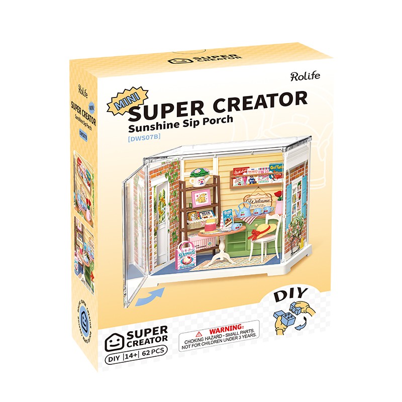 Rolife DWS07B Veranda (Sunshine Sip Porch) DIY Minyatür Maket Model Seti Mini Dollhouse 3D Model Kit Detaylı Dekoratif Hobi Seti 3D Puzzle Tiny House