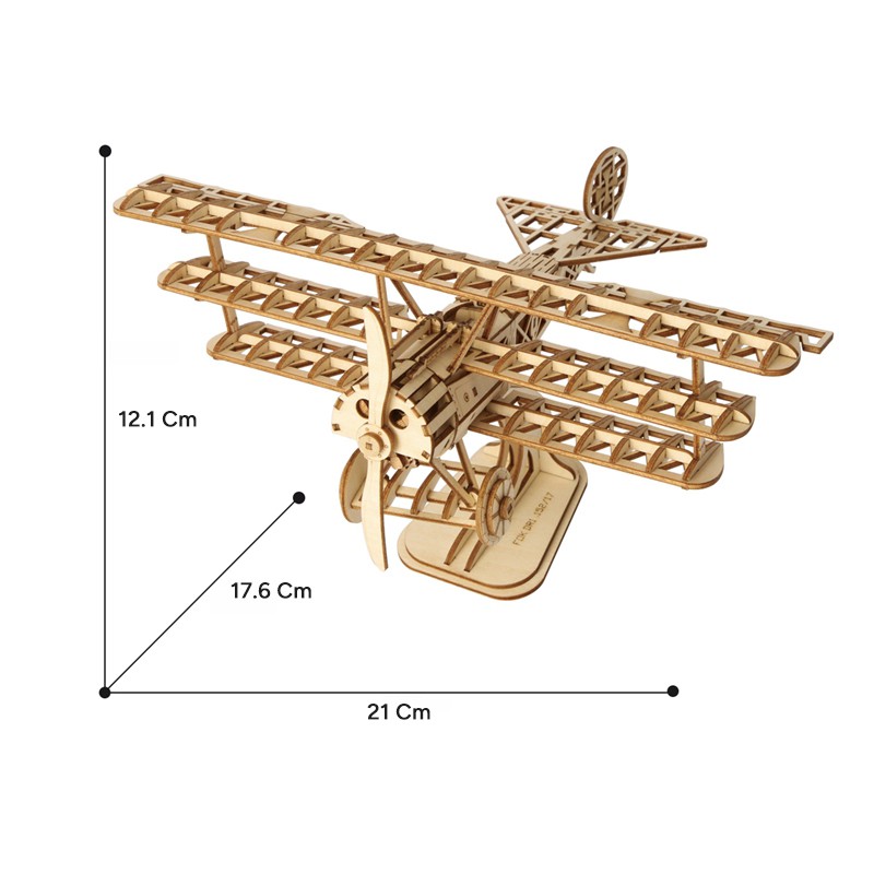 Rolife TG301 Uçak (Airplane) DIY Minyatür Maket Model Seti Ahşap 3D Wooden Puzzle 3D Model Kit Detaylı Dekoratif Hobi Seti Ahşap Maket