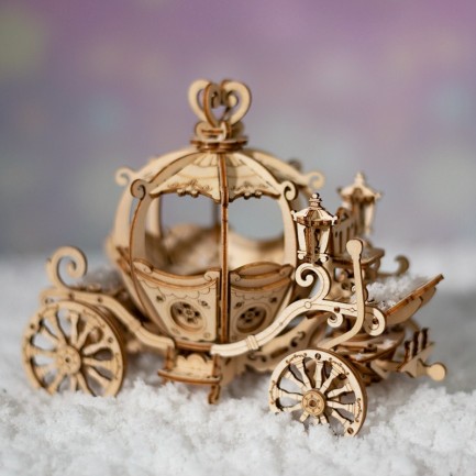Rolife TG302 Araba (Pumpkin Cart) DIY Minyatür Maket Model Seti Ahşap 3D Wooden Puzzle 3D Model Kit Detaylı Dekoratif Hobi Seti Ahşap Maket - Thumbnail