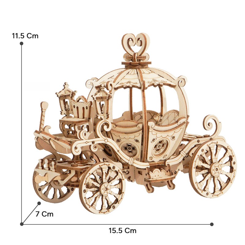Rolife TG302 Araba (Pumpkin Cart) DIY Minyatür Maket Model Seti Ahşap 3D Wooden Puzzle 3D Model Kit Detaylı Dekoratif Hobi Seti Ahşap Maket