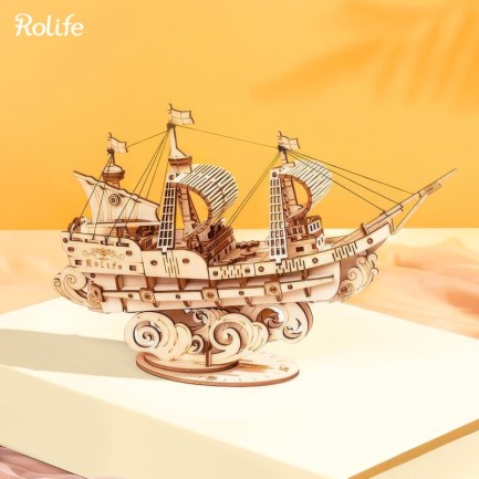Rolife - Rolife TG305 Yelkenli Gemi (Sailing Ship) DIY Minyatür Maket Model Seti Ahşap 3D Wooden Puzzle 3D Model Kit Detaylı Dekoratif Hobi Seti Ahşap Maket