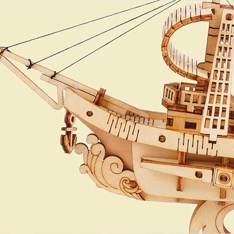 Rolife TG305 Yelkenli Gemi (Sailing Ship) DIY Minyatür Maket Model Seti Ahşap 3D Wooden Puzzle 3D Model Kit Detaylı Dekoratif Hobi Seti Ahşap Maket