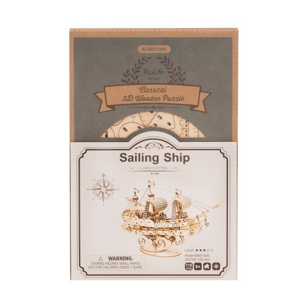 Rolife TG305 Yelkenli Gemi (Sailing Ship) DIY Minyatür Maket Model Seti Ahşap 3D Wooden Puzzle 3D Model Kit Detaylı Dekoratif Hobi Seti Ahşap Maket - Thumbnail
