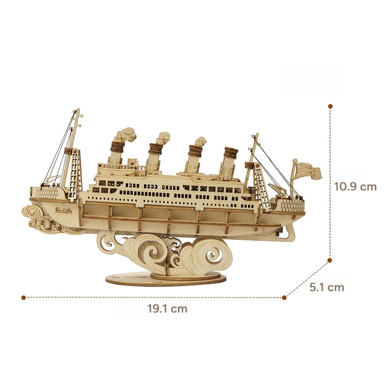 Rolife TG306 Yolcu Gemisi (Cruise Ship) DIY Minyatür Maket Model Seti Ahşap 3D Wooden Puzzle 3D Model Kit Detaylı Dekoratif Hobi Seti Ahşap Maket