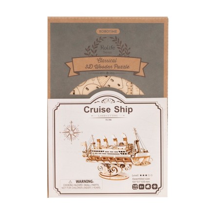 Rolife TG306 Yolcu Gemisi (Cruise Ship) DIY Minyatür Maket Model Seti Ahşap 3D Wooden Puzzle 3D Model Kit Detaylı Dekoratif Hobi Seti Ahşap Maket - Thumbnail
