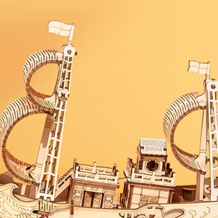 Rolife TG307 Japon Diplomatik Gemisi (Japanese Diplomatic Ship) DIY Minyatür Maket Model Seti Ahşap 3D Wooden Puzzle 3D Model Kit Detaylı Dekoratif Hobi Seti Ahşap Maket - Thumbnail