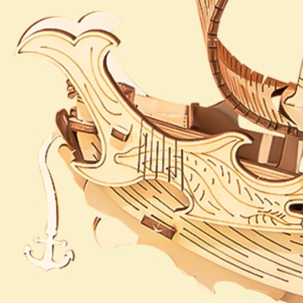 Rolife TG307 Japon Diplomatik Gemisi (Japanese Diplomatic Ship) DIY Minyatür Maket Model Seti Ahşap 3D Wooden Puzzle 3D Model Kit Detaylı Dekoratif Hobi Seti Ahşap Maket - Thumbnail