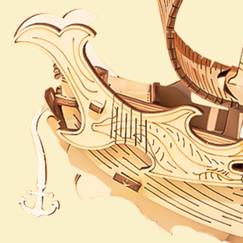 Rolife TG307 Japon Diplomatik Gemisi (Japanese Diplomatic Ship) DIY Minyatür Maket Model Seti Ahşap 3D Wooden Puzzle 3D Model Kit Detaylı Dekoratif Hobi Seti Ahşap Maket