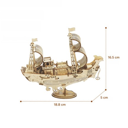 Rolife TG307 Japon Diplomatik Gemisi (Japanese Diplomatic Ship) DIY Minyatür Maket Model Seti Ahşap 3D Wooden Puzzle 3D Model Kit Detaylı Dekoratif Hobi Seti Ahşap Maket - Thumbnail