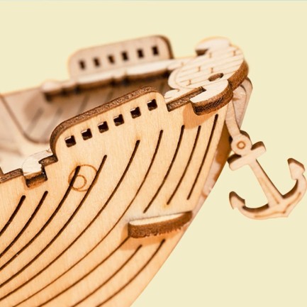 Rolife TG308 Balıkçı Teknesi Fishing Ship DIY Minyatür Maket Model Ahşap 3D Wooden Puzzle Model Kit Ahşap Maket Dekoratif Hobi Seti - Thumbnail