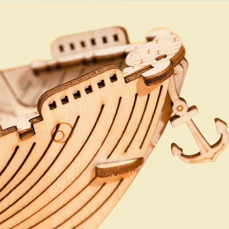 Rolife TG308 Balıkçı Teknesi Fishing Ship DIY Minyatür Maket Model Ahşap 3D Wooden Puzzle Model Kit Ahşap Maket Dekoratif Hobi Seti