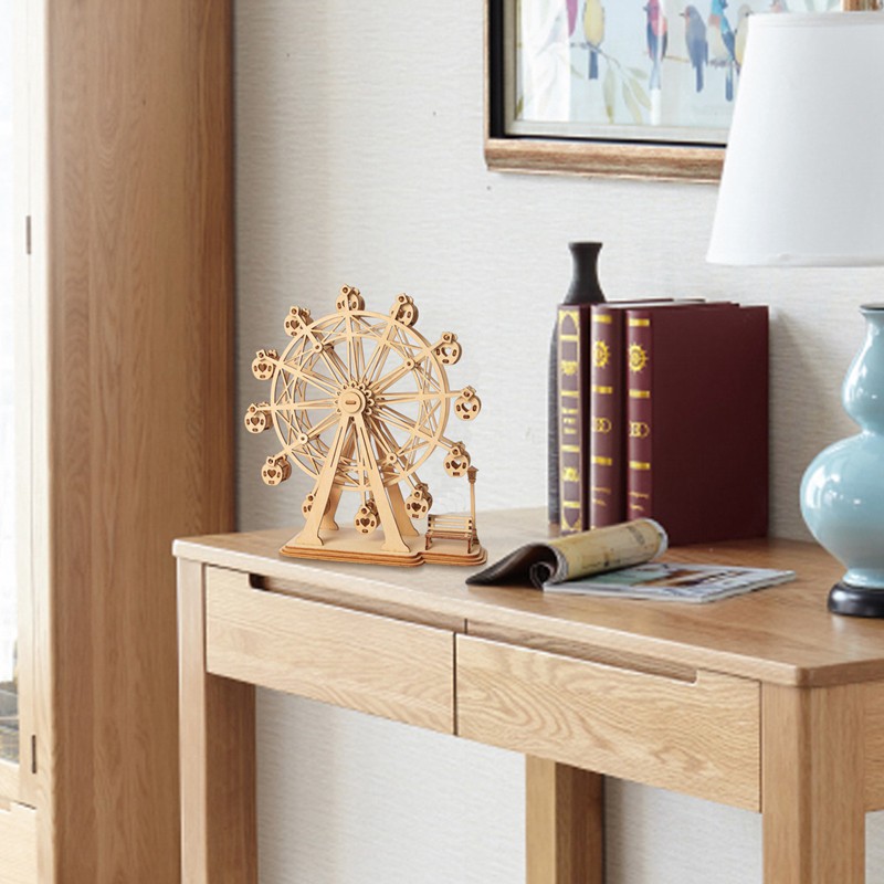 Rolife TG401 Dönme Dolap (Ferris Wheel) DIY Minyatür Maket Model Seti Ahşap 3D Wooden Puzzle 3D Model Kit Detaylı Dekoratif Hobi Seti Ahşap Maket