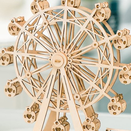 Rolife TG401 Dönme Dolap (Ferris Wheel) DIY Minyatür Maket Model Seti Ahşap 3D Wooden Puzzle 3D Model Kit Detaylı Dekoratif Hobi Seti Ahşap Maket - Thumbnail
