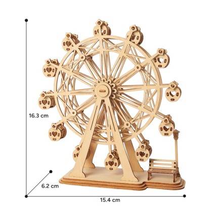 Rolife TG401 Dönme Dolap (Ferris Wheel) DIY Minyatür Maket Model Seti Ahşap 3D Wooden Puzzle 3D Model Kit Detaylı Dekoratif Hobi Seti Ahşap Maket - Thumbnail