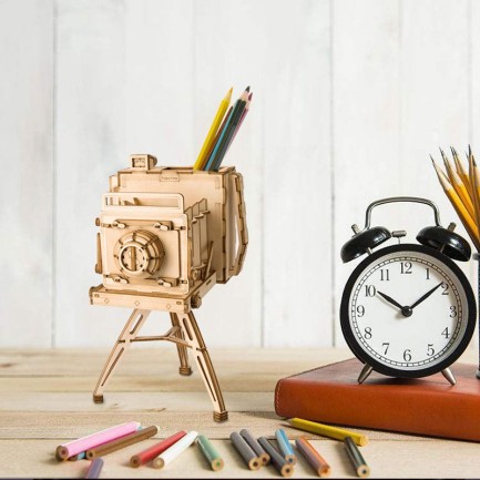 Rolife TG403 Vintage Camera DIY Minyatür Maket Model Seti Ahşap 3D Wooden Puzzle 3D Model Kit Detaylı Dekoratif Hobi Seti Ahşap Maket - Thumbnail