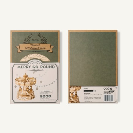 Rolife TG404 Atlı Karınca Merry-Go-Round DIY Minyatür Maket Model Ahşap 3D Wooden Puzzle Model Kit Dekoratif Hobi Seti Ahşap Maket - Thumbnail