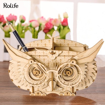 Rolife TG405 Baykuş Saklama Kutusu (Owl Shortage Box) DIY Minyatür Maket Model Seti 3D Wooden Puzzle 3D Model Kit Detaylı Dekoratif Hobi Seti Ahşap Maket - Thumbnail