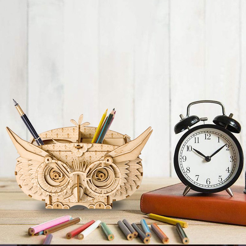 Rolife TG405 Baykuş Saklama Kutusu (Owl Shortage Box) DIY Minyatür Maket Model Seti 3D Wooden Puzzle 3D Model Kit Detaylı Dekoratif Hobi Seti Ahşap Maket