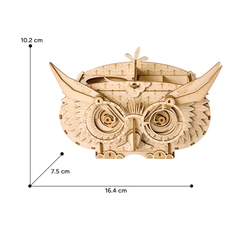 Rolife TG405 Baykuş Saklama Kutusu (Owl Shortage Box) DIY Minyatür Maket Model Seti 3D Wooden Puzzle 3D Model Kit Detaylı Dekoratif Hobi Seti Ahşap Maket