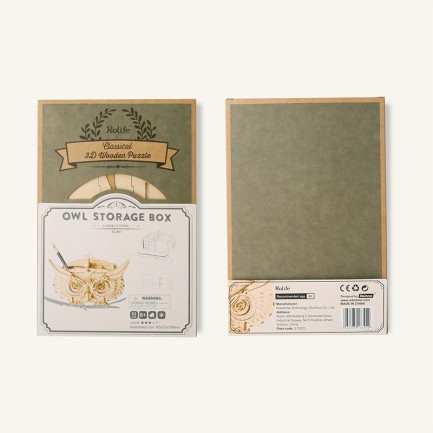 Rolife TG405 Baykuş Saklama Kutusu (Owl Shortage Box) DIY Minyatür Maket Model Seti 3D Wooden Puzzle 3D Model Kit Detaylı Dekoratif Hobi Seti Ahşap Maket - Thumbnail