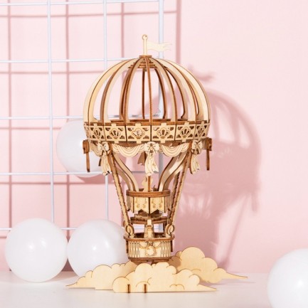 Rolife TG406 Sıcak Hava Balonu (Hot Air Ballon) DIY Minyatür Maket Model Seti Ahşap 3D Wooden Puzzle 3D Model Kit Detaylı Dekoratif Hobi Seti Ahşap Maket - Thumbnail