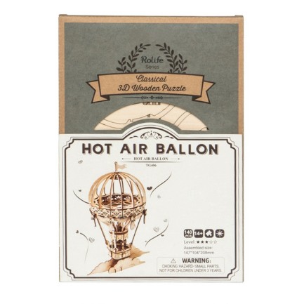 Rolife TG406 Sıcak Hava Balonu (Hot Air Ballon) DIY Minyatür Maket Model Seti Ahşap 3D Wooden Puzzle 3D Model Kit Detaylı Dekoratif Hobi Seti Ahşap Maket - Thumbnail