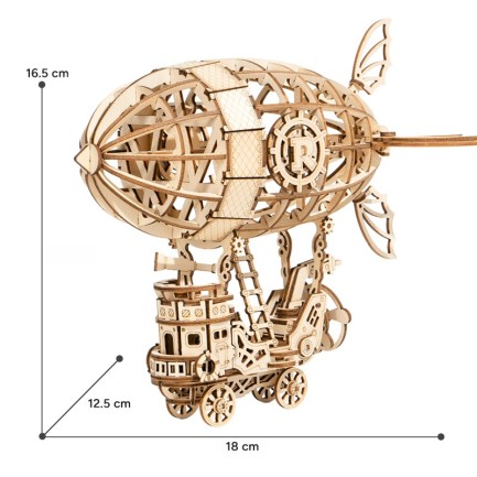 Rolife TG407 Zeplin (Airship) DIY Minyatür Maket Model Seti Ahşap 3D Wooden Puzzle 3D Model Kit Ahşap Maket Dekoratif Hobi Seti - Thumbnail