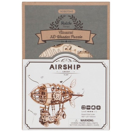 Rolife TG407 Zeplin (Airship) DIY Minyatür Maket Model Seti Ahşap 3D Wooden Puzzle 3D Model Kit Ahşap Maket Dekoratif Hobi Seti - Thumbnail