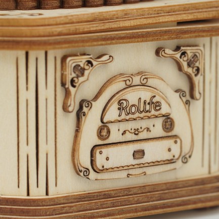 Rolife TG408 Gramofon Müzik Aleti (Gramophone) DIY Minyatür Maket Model Seti Ahşap 3D Wooden Puzzle 3D Model Kit Detaylı Dekoratif Hobi Seti Ahşap Maket - Thumbnail