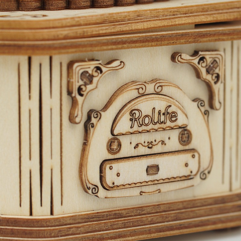 Rolife TG408 Gramofon Müzik Aleti (Gramophone) DIY Minyatür Maket Model Seti Ahşap 3D Wooden Puzzle 3D Model Kit Detaylı Dekoratif Hobi Seti Ahşap Maket