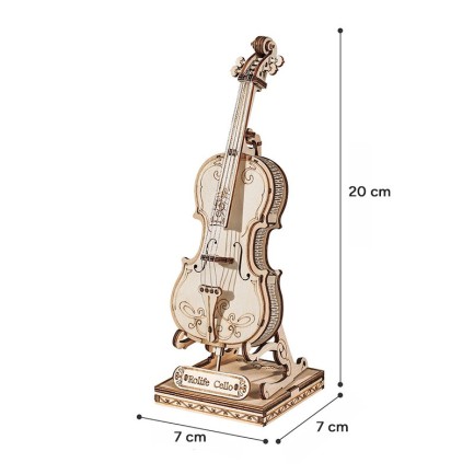 Rolife TG411 Çello Müzik Aleti (Cello) DIY Minyatür Maket Model Seti Ahşap 3D Wooden Puzzle 3D Model Kit Detaylı Dekoratif Hobi Seti Ahşap Maket - Thumbnail