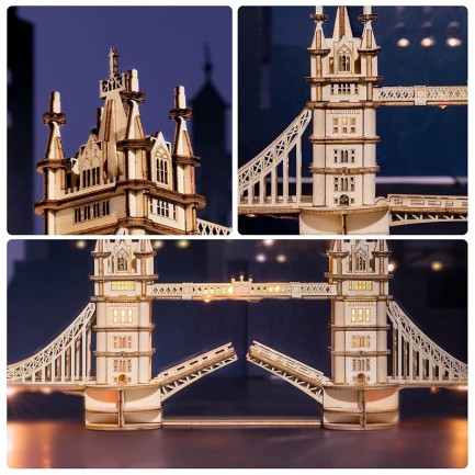 Rolife TG412 Kule Köprüsü (Tower Bridge) DIY Minyatür Maket Model Seti Ahşap 3D Wooden Puzzle 3D Model Kit Detaylı Dekoratif Hobi Seti Ahşap Maket - Thumbnail