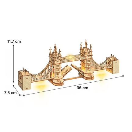 Rolife TG412 Kule Köprüsü (Tower Bridge) DIY Minyatür Maket Model Seti Ahşap 3D Wooden Puzzle 3D Model Kit Detaylı Dekoratif Hobi Seti Ahşap Maket - Thumbnail