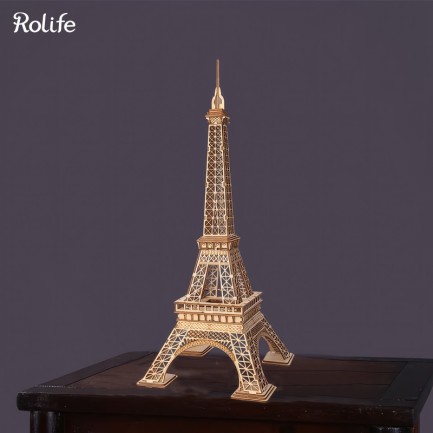 Rolife - Rolife TG501 Eyfel Kulesi (Eiffel Tower) DIY Minyatür Maket Model Seti Ahşap 3D Wooden Puzzle 3D Model Kit Detaylı Dekoratif Hobi Seti Ahşap Maket
