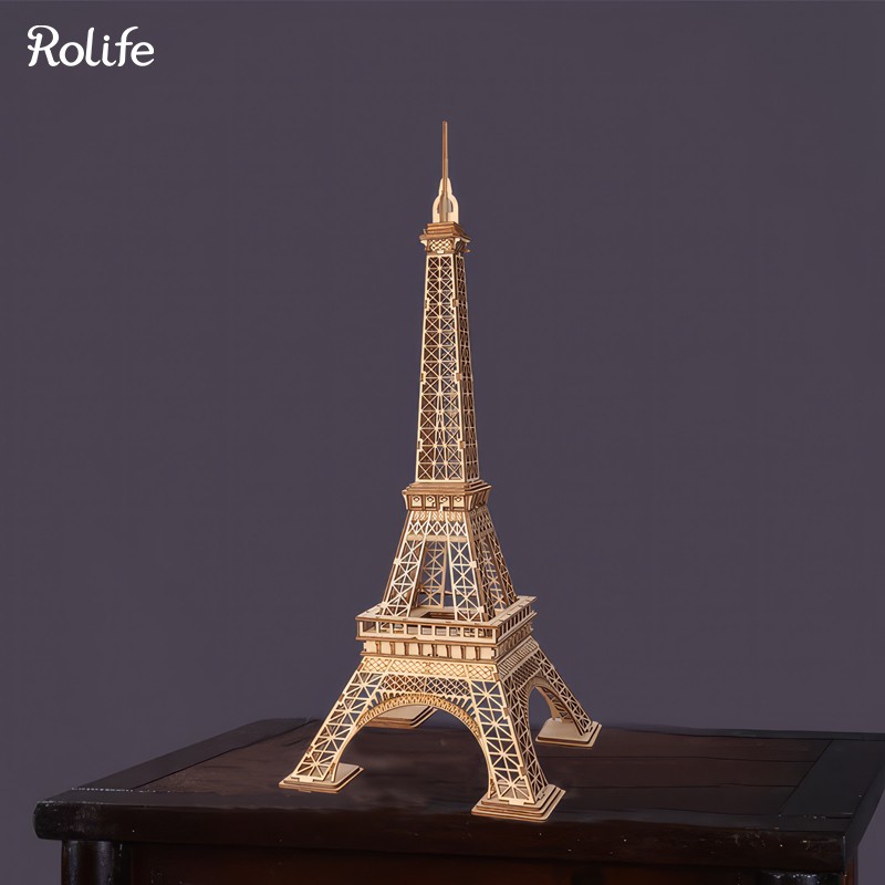 Rolife TG501 Eyfel Kulesi (Eiffel Tower) DIY Minyatür Maket Model Seti Ahşap 3D Wooden Puzzle 3D Model Kit Detaylı Dekoratif Hobi Seti Ahşap Maket
