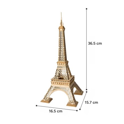 Rolife TG501 Eyfel Kulesi (Eiffel Tower) DIY Minyatür Maket Model Seti Ahşap 3D Wooden Puzzle 3D Model Kit Detaylı Dekoratif Hobi Seti Ahşap Maket - Thumbnail