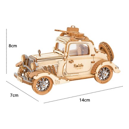 Rolife TG504 Nostaljik Araba (Vintage Car) DIY Minyatür Maket Model Seti Ahşap 3D Wooden Puzzle 3D Model Kit Detaylı Dekoratif Hobi Seti Ahşap Maket - Thumbnail