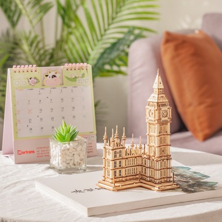 Rolife TG507 Saat Kulesi (Big Ben) DIY Minyatür Maket Model Seti Ahşap 3D Wooden Puzzle 3D Model Kit Detaylı Dekoratif Hobi Seti Ahşap Maket - Thumbnail