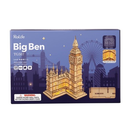Rolife TG507 Saat Kulesi (Big Ben) DIY Minyatür Maket Model Seti Ahşap 3D Wooden Puzzle 3D Model Kit Detaylı Dekoratif Hobi Seti Ahşap Maket - Thumbnail