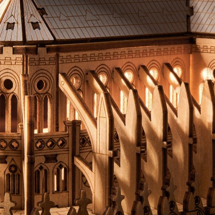 Rolife TG511 Katedral (Paris Cathedral) DIY Minyatür Maket Model Seti Ahşap 3D Wooden Puzzle 3D Model Kit Detaylı Dekoratif Hobi Seti Ahşap Maket - Thumbnail