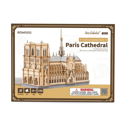Rolife TG511 Katedral (Paris Cathedral) DIY Minyatür Maket Model Seti Ahşap 3D Wooden Puzzle 3D Model Kit Detaylı Dekoratif Hobi Seti Ahşap Maket - Thumbnail