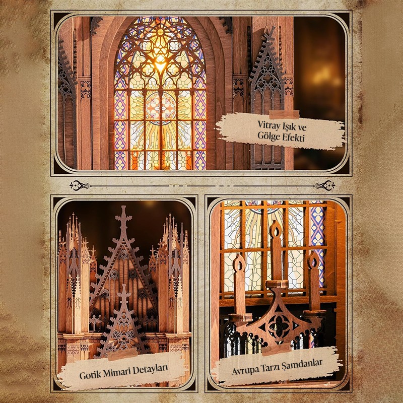 Rolife TGA01 Twin-Tower Cathedral 3D Wooden Puzzle