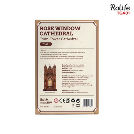 Rolife TGA01 Twin-Tower Cathedral 3D Wooden Puzzle - Thumbnail