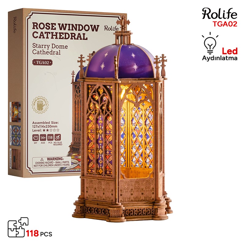Rolife TGA02 Starry Dome Cathedral 3D Wooden Puzzle