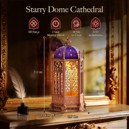 Rolife TGA02 Starry Dome Cathedral 3D Wooden Puzzle - Thumbnail