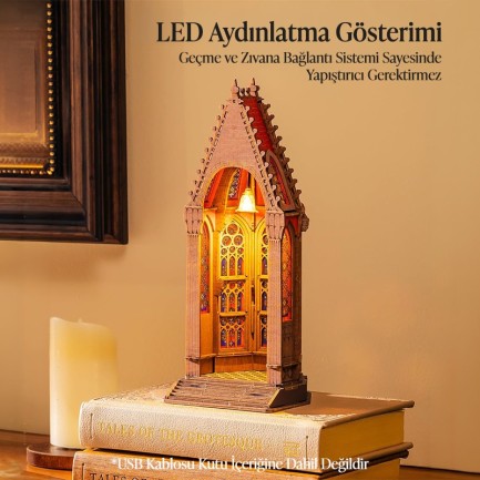 Rolife TGA03 Geometric Cathedral 3D Wooden Puzzle - Thumbnail