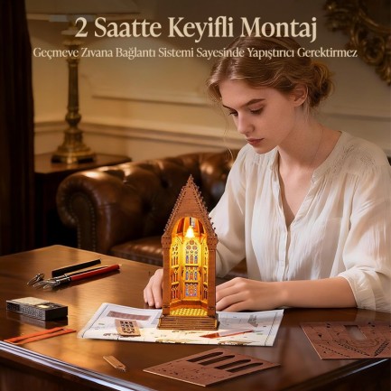 Rolife TGA03 Geometric Cathedral 3D Wooden Puzzle - Thumbnail
