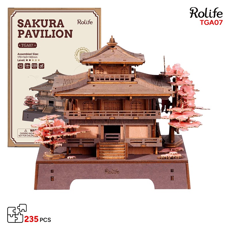 Rolife TGA07 Sakura Pavilion 3D Wooden Puzzle