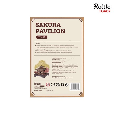 Rolife TGA07 Sakura Pavilion 3D Wooden Puzzle - Thumbnail
